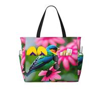 CPyuqw Sac de voyage de plage avec imprimé de dauphin mignon - Sac de voyage de grande capacité avec fermeture éclair et pliable pour les vacances en famille, les croisières et le camping, Fleurs et