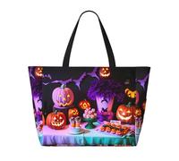 CPyuqw Sac de voyage de plage de grande capacité avec fermeture éclair et pliable pour les vacances en famille, les croisières et le camping, Halloween Carnaval Party, Taille unique