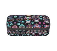 CPyuqw Sugar Skull Print Pencil Case - Multi-usages Pen Organizer, School Supplies, Papeterie, Maquillage et Bureau, Sugar Skull, Taille unique, Cartable