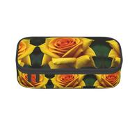 CPyuqw Trousse à crayons avec imprimé floral flamant rose - Multi-usages - Organisateur de stylos, fournitures scolaires, papeterie, maquillage et utilisation de bureau, Tableau rose jaune, Taille