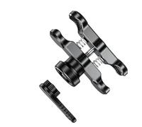 CPZPMFMKBG Support de Navigation pour Moto Support De Téléphone en Alliage D'aluminium 9 Cm Pince Fixation GPS Rotule Antivol Double Prise 25 Mm pour Moto