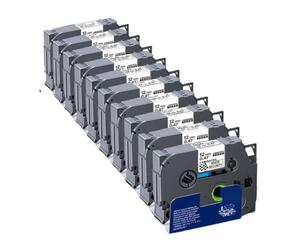 CQadsDyrx Cassette d'étiquettes de sécurité SE3, 10 pièces, 12mm, Noir sur Blanc, Compatible avec l'imprimante d'étiquettes P300BT