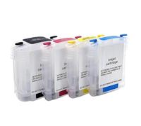 CQadsDyrx Jeu de Cartouches d'encre Rechargeables 4 Couleurs avec Puce pour imprimante DesignJet 111 (remplace 82 et 11)