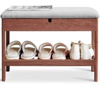 CQAHDSEVF Banc à Chaussures, Banc de Rangement for Chaussures d'entrée Multicolore 61x30,5x44 cm(Brown+Gray)