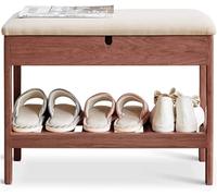 CQAHDSEVF Banc à Chaussures, Banc de Rangement for Chaussures d'entrée Multicolore 61x30,5x44 cm(Brown+Beige)