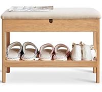 CQAHDSEVF Banc à Chaussures, Banc de Rangement for Chaussures d'entrée Multicolore 61x30,5x44 cm(Primary Color+Beige)