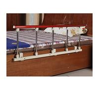 CQAHDSEVF Barrière de lit Pliable, Rails de lit pliants for Personnes âgées, en Acier Inoxydable, Grain de Bois Rouge, 95-120cm x 40cm(120cmx40cm/47.24x15.74in)