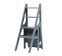 CQAHDSEVF Chaise Pliante, Chaise échelle Pliante en Bois 3 en 1, escabeau, intérieur et extérieur, Multicolore, Plusieurs Tailles(Grey,A)