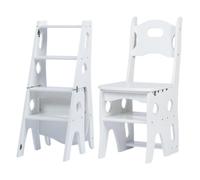 CQAHDSEVF Chaise Pliante, Chaise échelle Pliante en Bois 3 en 1, escabeau, intérieur et extérieur, Multicolore, Plusieurs Tailles(Yellow Walnut,A)