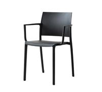 CQAHDSEVF Dossier de Chaise de Salle à Manger, Chaise de Salle à Manger empilable avec Dossier for Une Utilisation intérieure et extérieure en Multicolore(Armrestblack)