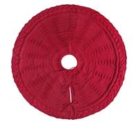 CQAHDSEVF Jupe pour Sapin de Noël, Jupe de Sapin de Noël en Maille torsadée Rustique de 122 cm (48 Pouces) for décorations de fêtes de Fin d'année à la Maison(Rosso)