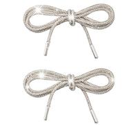 CQAHDSEVF Lacets plats, Lacets de Rechange Tressage Croix Strass Multicolore 100cm 2 pcs(White)