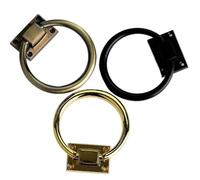 CQAHDSEVF Poignées anneaux pour tiroirs, Poignées à anneau 6 pièces en alliage de zinc multicolore 110 mm de longueur 100 mm de diamètre(Gold)