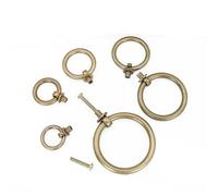 CQAHDSEVF Poignées anneaux pour tiroirs, Poignées de tirage en anneau for tiroir d'armoire, bronze et laiton, 2.5-5cm, 12 pièces(Brass,3cm ring)