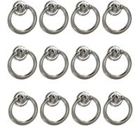 CQAHDSEVF Poignées anneaux pour tiroirs, Poignées de tiroir d'armoire multicolores, diamètre 35-40mm, 12 pièces(Chrome Plated,35mm Diameter)
