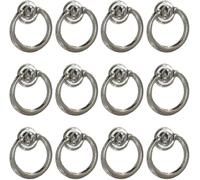 CQAHDSEVF Poignées anneaux pour tiroirs, Poignées de tiroir d'armoire multicolores, diamètre 35-40mm, 12 pièces(Chrome Plated,40mm Diameter)