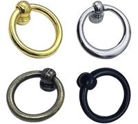 CQAHDSEVF Poignées anneaux pour tiroirs, Poignées de tiroir en alliage de zinc multicolores plusieurs tailles 12 pièces(Black,Style B)