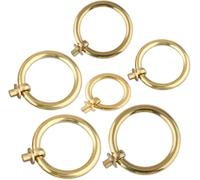 CQAHDSEVF Poignées anneaux pour tiroirs, Poignées de tiroir en Bronze et laiton, 20 pièces, boutons d'armoire, plusieurs tailles(Brass,50mm Diameter)
