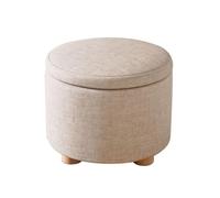 CQAHDSEVF Pouf Ottoman de Rangement, Tabouret Repose-Pieds de Rangement Cube empilable Multicolore 12,2x12,2x10,2 Pouces(Linen Beige)