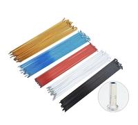 CQAHDSEVF Rayon de Roue de vélo, Rayons de vélo 10 pièces 14G VTT 20-29 Pouces Multicolore 186-294mm avec pièces de Roue de mamelons(259mm Red)