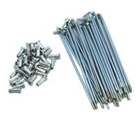 CQAHDSEVF Rayon de Roue de vélo, Rayons de vélo électrique 12G 2,5 mm 56-240 mm en Acier Inoxydable Noir avec écrous 37 pièces(80mm)