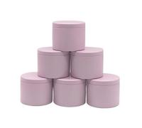 CQAHDSEVF Récipients pour Bougies, Pot de Bougie Rond de 4oz avec Couvercle, boîtes de thé en Fer Multicolores, Bricolage, Stockage de Voyage for aromathérapie(Pink)
