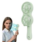 CQAHDSEVF Ventilateur portable à main, Ventilateur portatif à double tête, Compact, multicolore, for l'extérieur(Green)