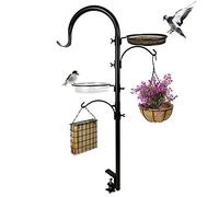 CQAIRIOU Kit de mangeoire pour Oiseaux, Balustrade de terrasse, mangeoire à Oiseaux avec 3 Crochets, Bain d'oiseaux, Plateau en Maille et Cage à suif - Style Multi-Design - Utilisé pour mangeoire à