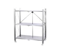 CQCCQ Étagère de Rangement Pliable, étagère Multicouche en Acier Inoxydable, Usage Domestique, Chariot Amovible, for Salon, Salle de Bain(71x34x88cm)