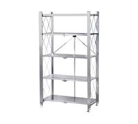 CQCCQ Étagère de Rangement Pliable, étagère Multicouche en Acier Inoxydable, Usage Domestique, Chariot Amovible, for Salon, Salle de Bain(71x34x155cm)