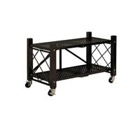 CQCCQ Étagère Pliable sans Installation, Chariot à roulettes Mobile sur Pied, étagère de Rangement, adaptée au Salon et à la Salle de Bain(Black,71.5x34x50cm)
