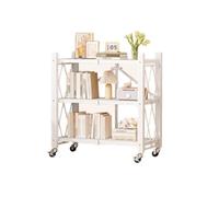 CQCCQ Étagère Pliable sans Installation, Chariot à roulettes Mobile sur Pied, étagère de Rangement, adaptée au Salon et à la Salle de Bain(White,71.5x34x87cm)