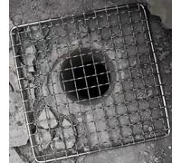 CQCQC Grille de caniveau carrée de Protection extérieure Contre Les Feuilles, en Acier Inoxydable 304, avec Trou de Filtration de 1 cm et Couvercle Amovible.(40x40cm)