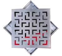 CQCQC Grilles de caniveau carrées, kit de grilles de caniveau, Motif innovant, en Acier Inoxydable 304(30x30x2cm(11.8x11.8x0.79in))