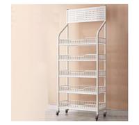 CQDWD Candy Display Rack, étagère de Stockage en métal avec Roues et 15 Crochets, Affichage de collation de Stand pour Le marché du Commerce de détail et de producteurs, 60 * 27 * 165 cm