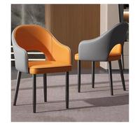 CQDWD Chaises de Salle à Manger rétro Bleue avec Un impasse en Cuir en Faux Cuir, siège rembourré et Jambes en métal - fauteuils Salon élégants pour Le Salon