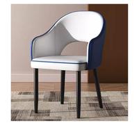 CQDWD Chaises de Salle à Manger rétro Bleue avec Un impasse en Cuir en Faux Cuir, siège rembourré et Jambes en métal - fauteuils Salon élégants pour Le Salon