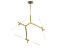 CQDWD Chandelier de Branche Moderne G9, Lustre de Tube à Chevrons de Style Industriel, Lustre de Branche Minimaliste, pour Salon de Salon Lights-Golden. 6 têtes