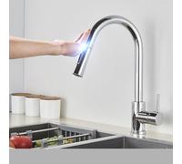 CQDWD Robinet de cuisine de contrôle tactile - Tap de mélangeur à capteur sensible pour la cuisine, finition en or noir
