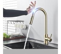CQDWD Robinet de cuisine de contrôle tactile - Tap de mélangeur à capteur sensible pour la cuisine, finition en or noir