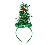CQEAZ Bandeau lumineux pour cheveux avec bonnet de Père Noël, arbre de Noël, fournitures de décoration de fête, accessoires de coiffure de vacances