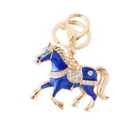 CQEAZ Breloque en alliage multi-usage en forme de cheval pour clés, sacs et articles de transport quotidiens, petite et légère, idéale pour offrir un cadeau de Nouvel An, bleu, taille unique