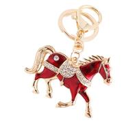 CQEAZ Breloque en alliage multi-usage en forme de cheval pour clés, sacs et articles de transport quotidiens, petite et légère, idéale pour offrir un cadeau de Nouvel An, Rouge, taille unique