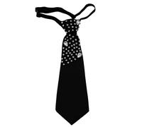 CQEAZ Cravate Élégante Ornée de Strass pour Femme Homme Uniforme Étudiant Réglable Pré-nouée Cravate Noire pour Homme, Noir , Approx. 28cm/11.02in