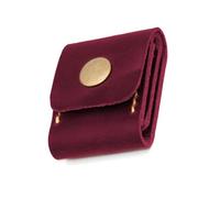 CQEAZ Étui de rangement pour médiators de guitare en cuir synthétique, Rouge, approx.6x4.6cm/2.36x1.81in