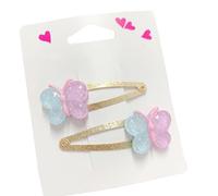 CQEAZ Lot de 2 pinces à cheveux scintillantes en forme de papillon et de cupcake - Accessoires à cheveux pour enfants, anniversaire, cosplay