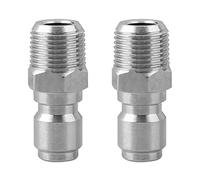 CQEAZ Lot de 2 raccords rapides NPT 3/8" en acier inoxydable pour nettoyeur haute pression - Kit mâle rapide 5000 pour tuyau d'eau