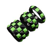 CQEAZ Lot de 3 bracelets punk gothique en cuir avec clous carrés foncés réglables et légers pour discothèque, festival, confort, amitié, One Size, Comme décrit