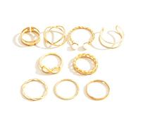 CQEAZ Lot de 9 bagues rétro simples et empilables pour femme et enfant