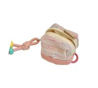 CQEAZ Petites trousses cosmétiques en forme de coquillage - Organisateurs de maquillage en fil de coton brodé avec fermeture éclair - Pochettes de voyage en polyester pour écouteurs pour femmes